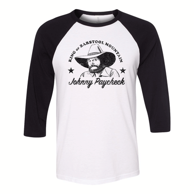 Barstool Mountain Johnny Paycheck Baseball Raglan Tee